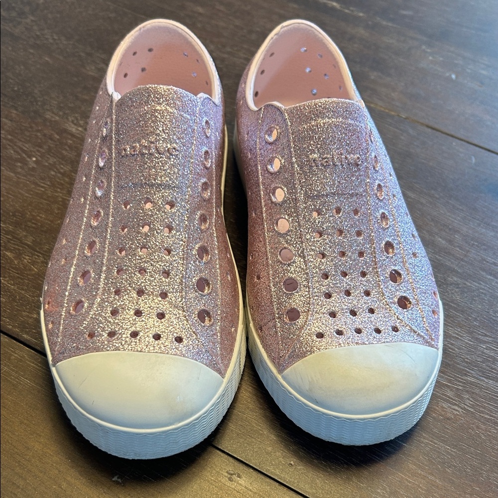 Native Pink Glitter Slip-On Shoes